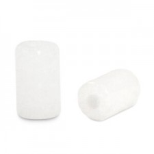 Tube natural stone bead 6x3mm Milky Quartz White Opal